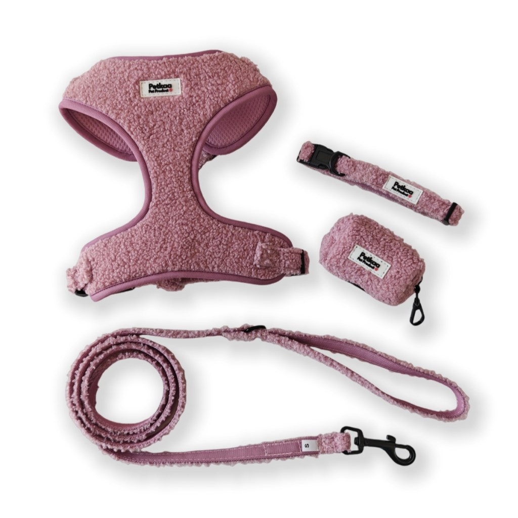 teddy-fleece-adjustable-dog-harness-set