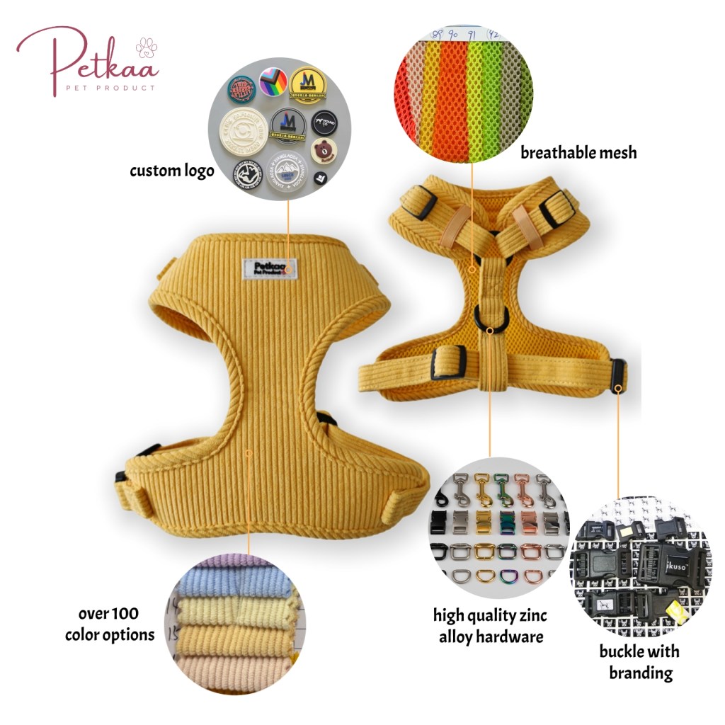 custom-logo-corduroy-dog-harness
