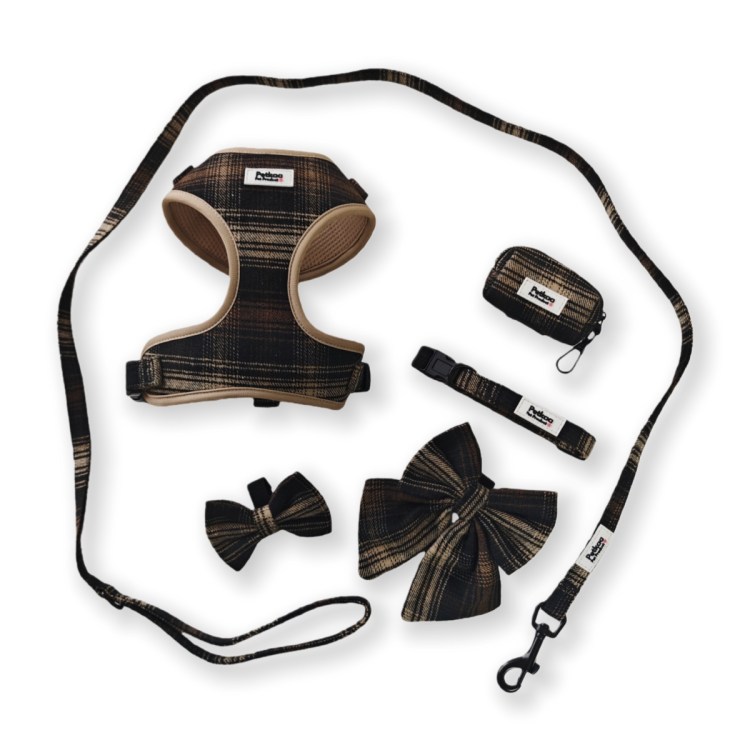 luxury-plaid-adjustable-harness-set
