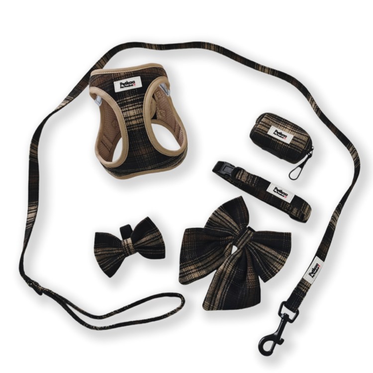 luxury-plaid-vest-harness-set