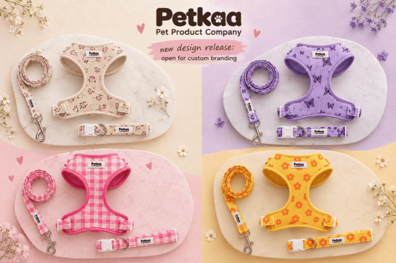 corduroy fabric dog harness set petkaa pet product